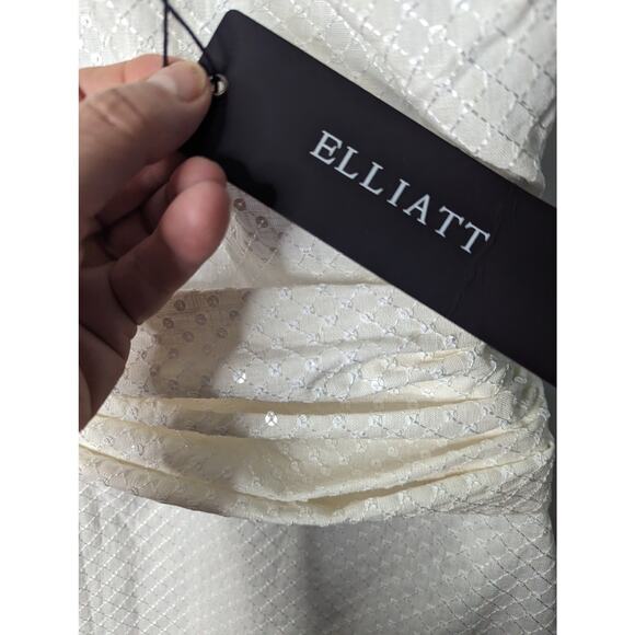 Elliatt Aridsia Ivory Sequin One Shoulder Mini Dress Sash NWT Size Small - Picture 8 of 15